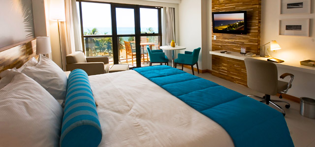 Quarto com vista para o mar no Radisson Maceió