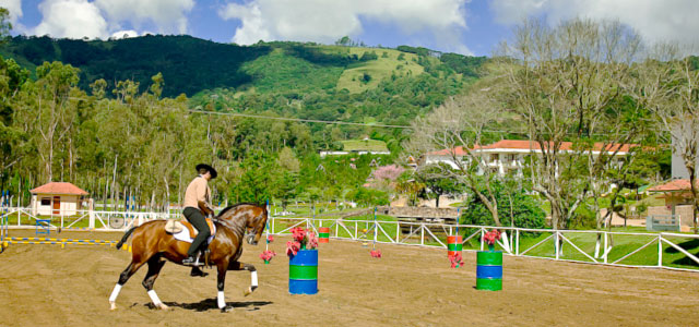 Pista de equitação, no Vale Suiço Resort, em Itapeva