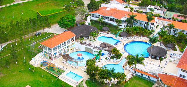 Vista aérea do Vale Suiço Resort, em Itapeva