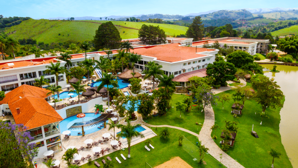 Foto aérea do Vale Suiço Resort, em Itapeva, sul de Minas Gerais