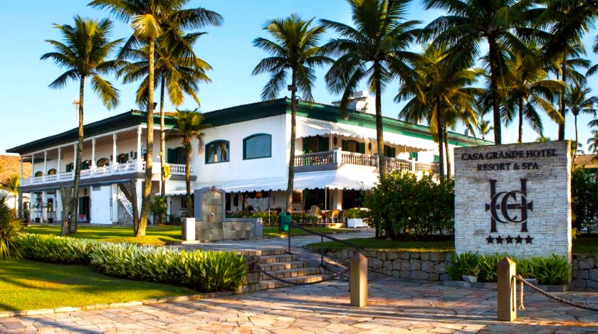 Fachada do Casa Grande Resort & Spa, resort no Guarujá 