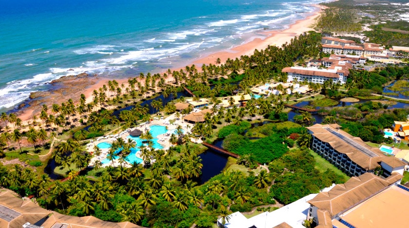 Vista aérea do complexo Costa Sauípe, onde estão alguns dos melhores resorts do Brasil
