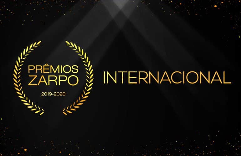 Banner do prêmio zarpo na categoria internacional no ano de 2017 à 2018