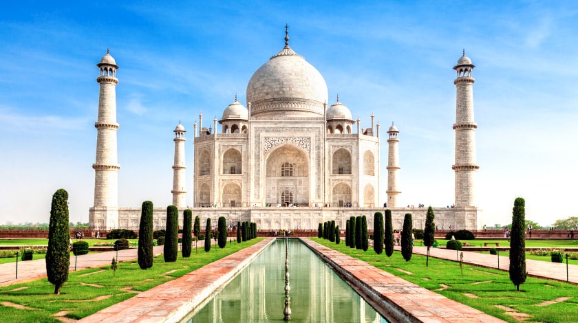 Imagem do mausoléu Taj Mahal.
