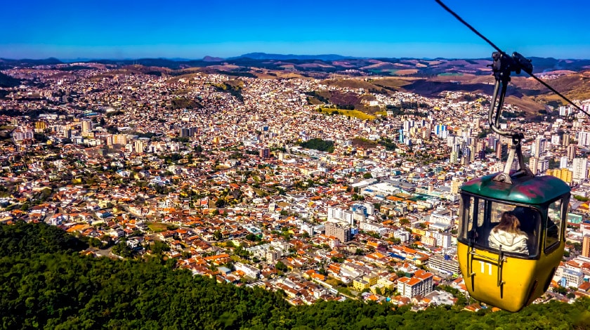 Vista de Poços de Caldas a partir do teleférico