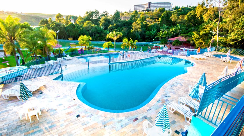 Piscina do Vilage Inn, em Poços de Caldas
