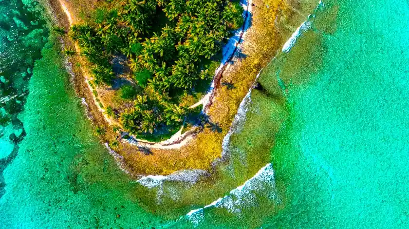 Vista aérea Jonnhy Cay, em San Andrés