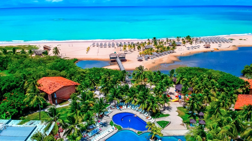Vista aérea Pratagy Beach Resort, em Maceió
