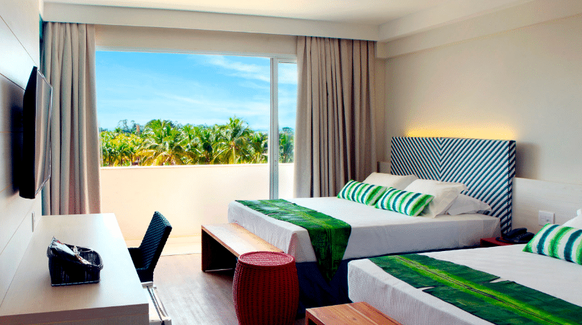 Acomodação do Hot Beach Resort, em Olímpia