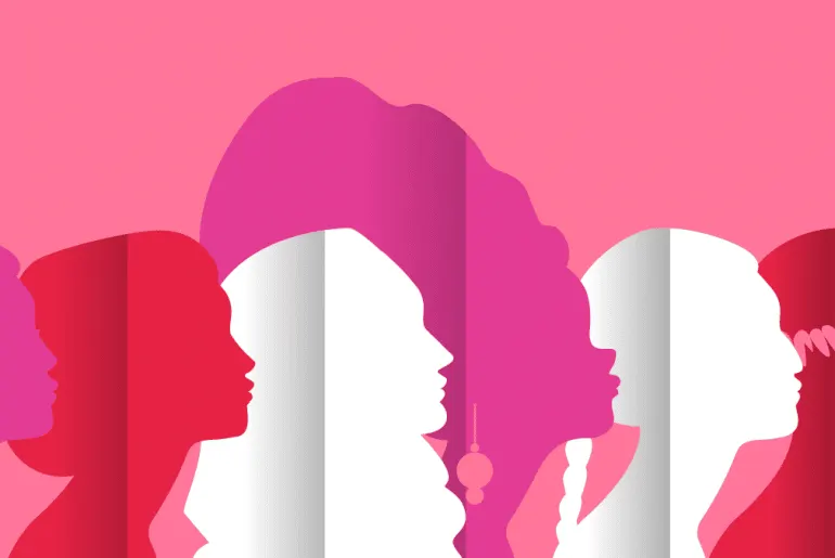 Imagem rosa de desenho de mulheres