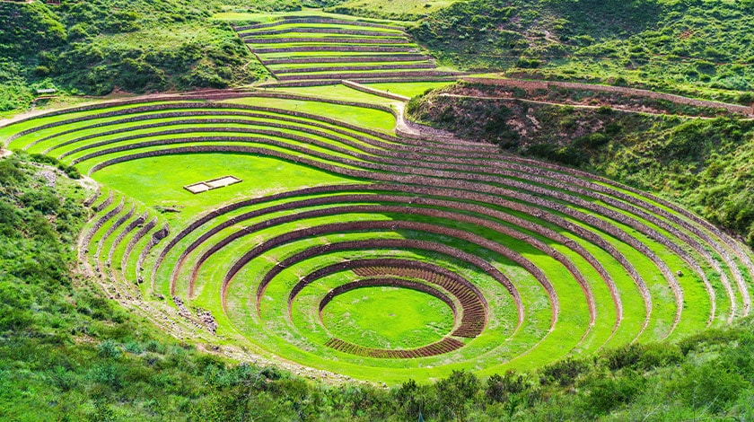 Sítio Arqueológico de Moray, em Cusco, no Peru