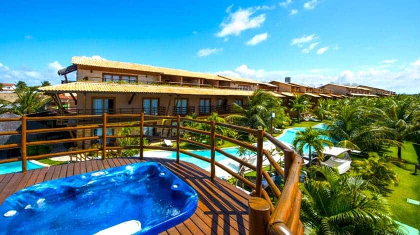 Vista para as piscinas da Praia Bonita Resort, All-Inclusive ideal para casais