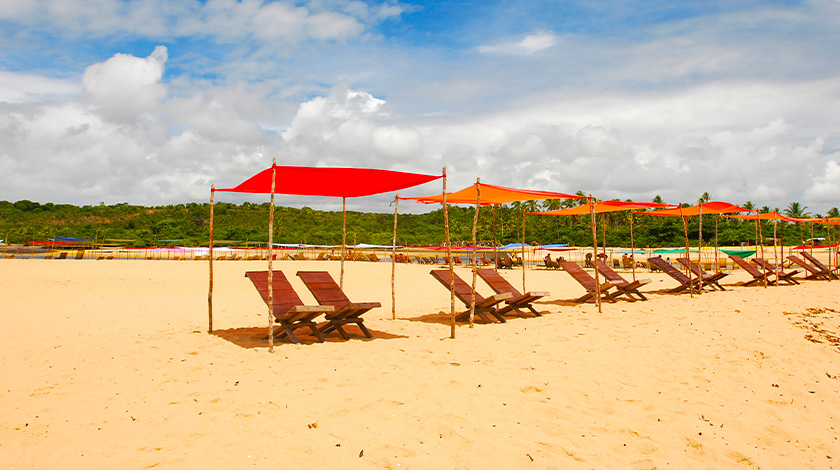 Praia em Caraíva, na Bahia